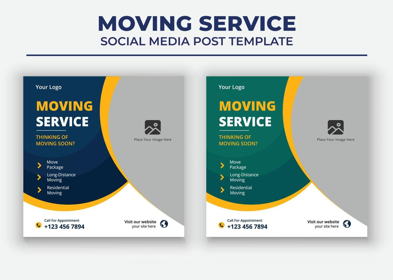Moving House Social Media Templates,  Moving service Social Media Template vector