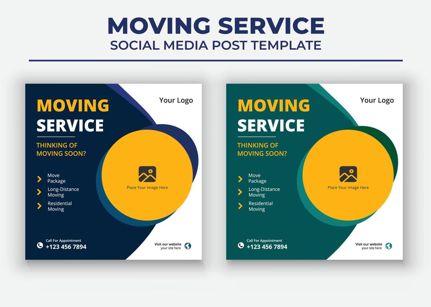 plantillas de redes sociales para mudanzas, plantilla de redes sociales para servicios de mudanzas vector