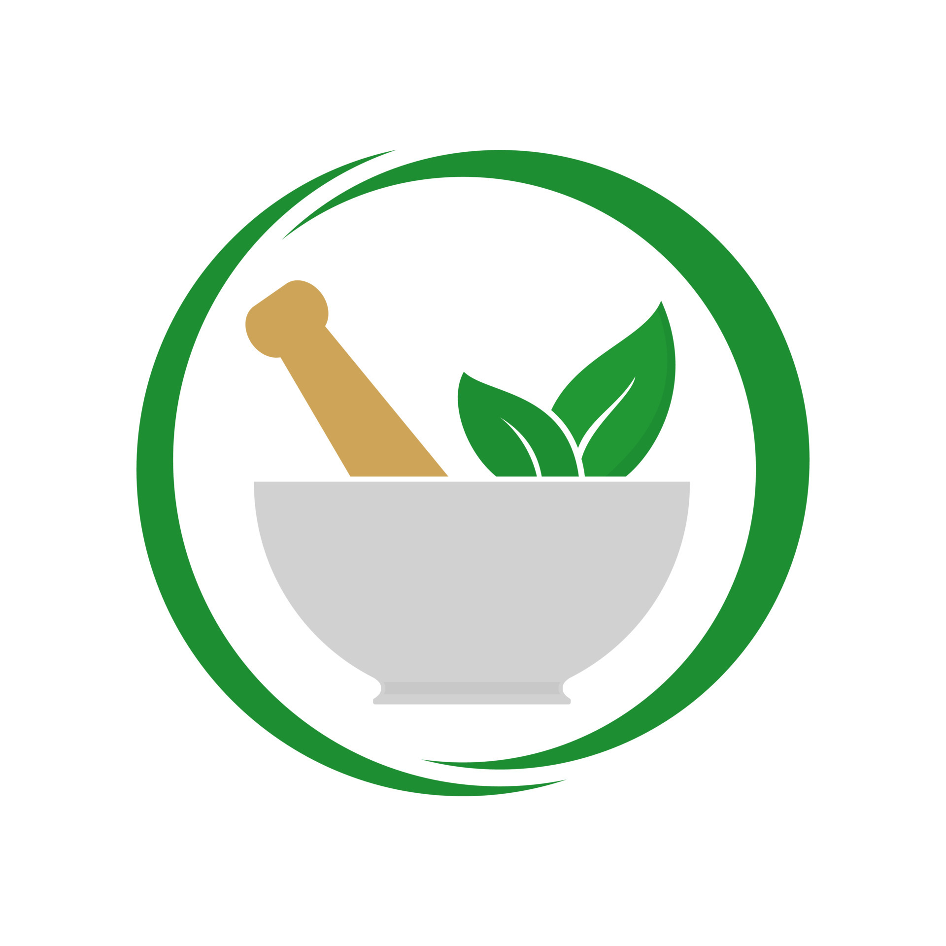 Pharmacy, pestle and mortar logo vector design illustration. Pharmacy
