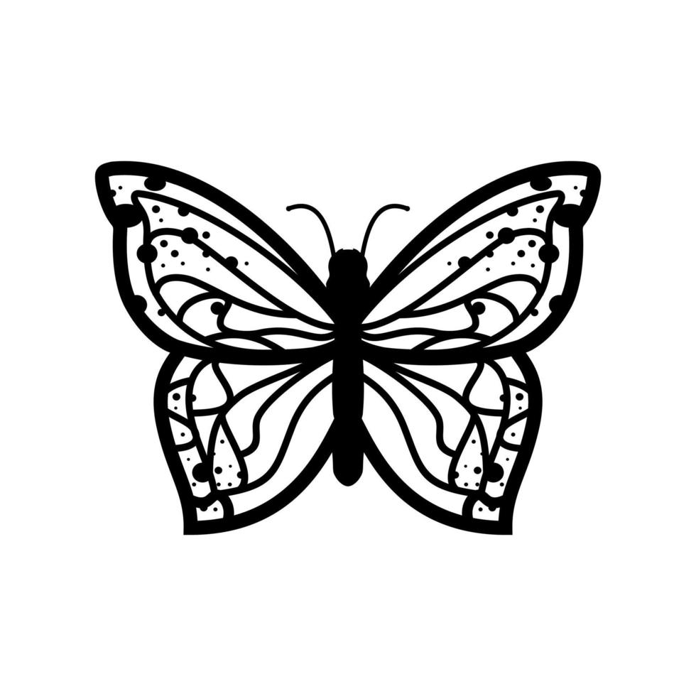 iconos de mariposas. Ilustración de diseño de vector de icono de mariposa. signo simple de icono de mariposa. icono de mariposa aislado sobre fondo blanco de la colección de equipos de jardinería.