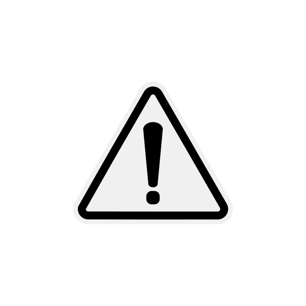 White Warning Dangerous attention icon vector, danger symbol, filled flat sign, solid pictogram, isolated on white. Exclamation mark triangle symbol, logo. Attracting attention Security First sign. vector