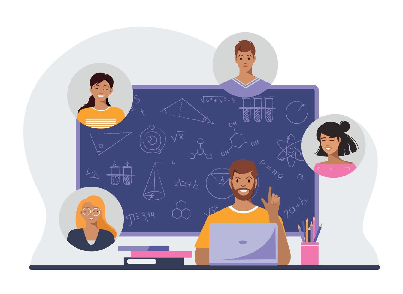 Online courses. Online education concept. vector