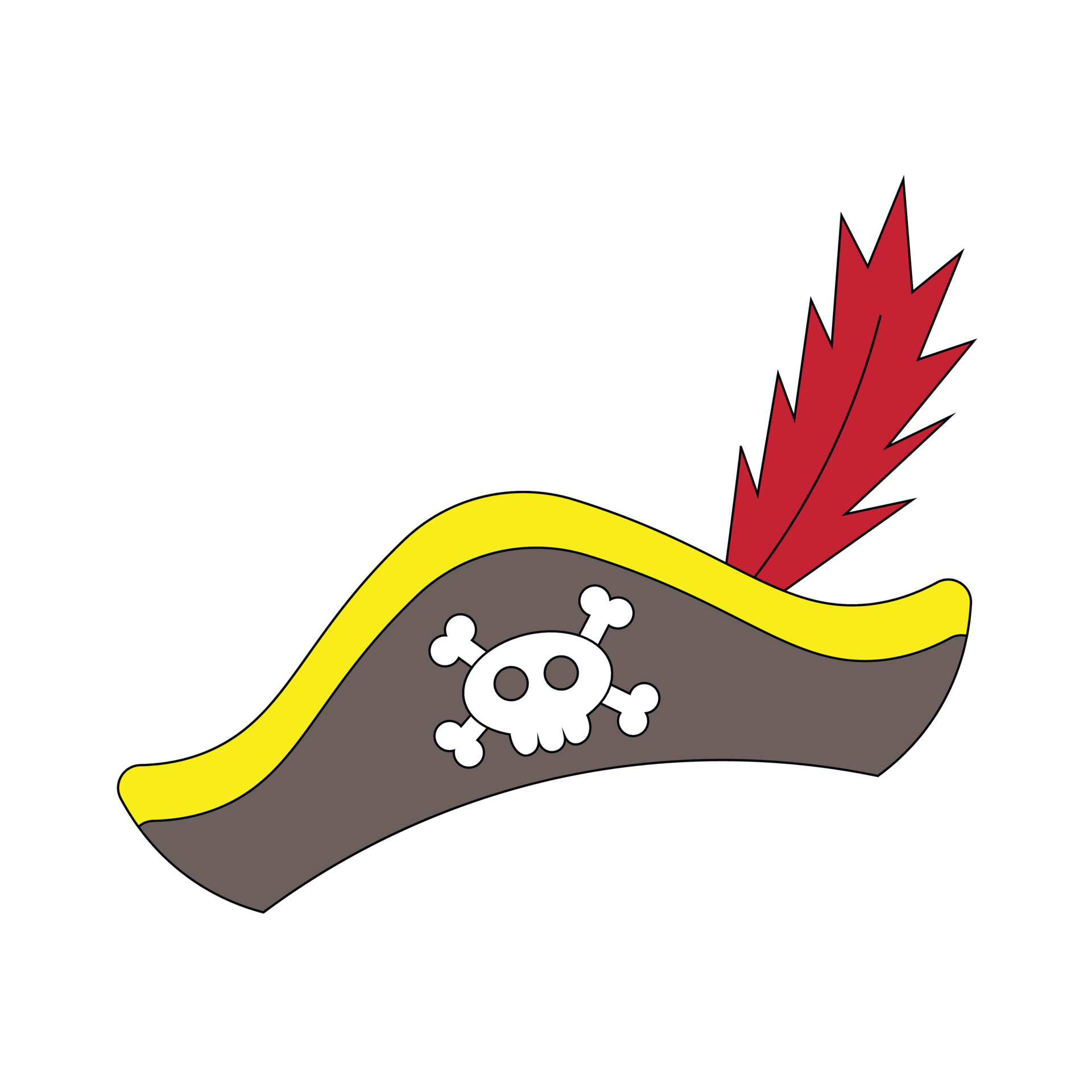 Single element Pirate Hat. Draw illustration in color 7165363 Vector ...