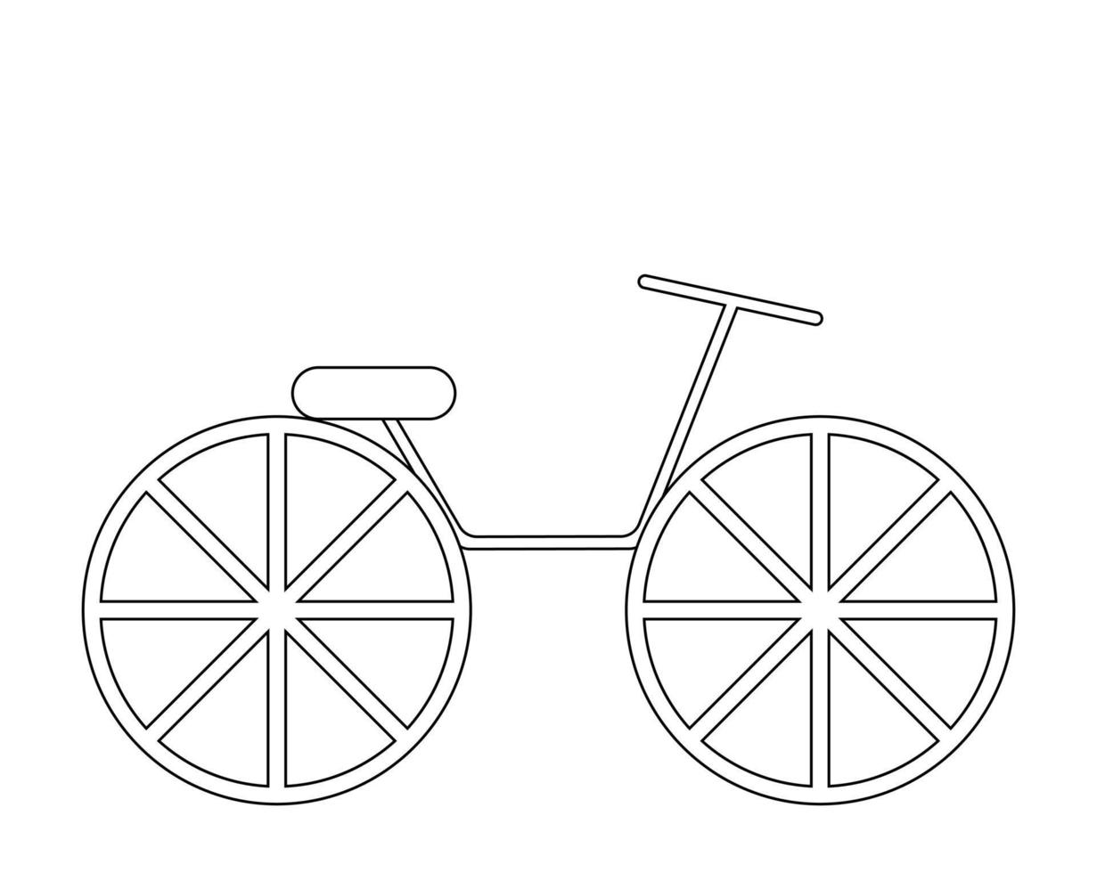 bicicleta de un solo elemento. dibujar ilustraciones en blanco y negro vector