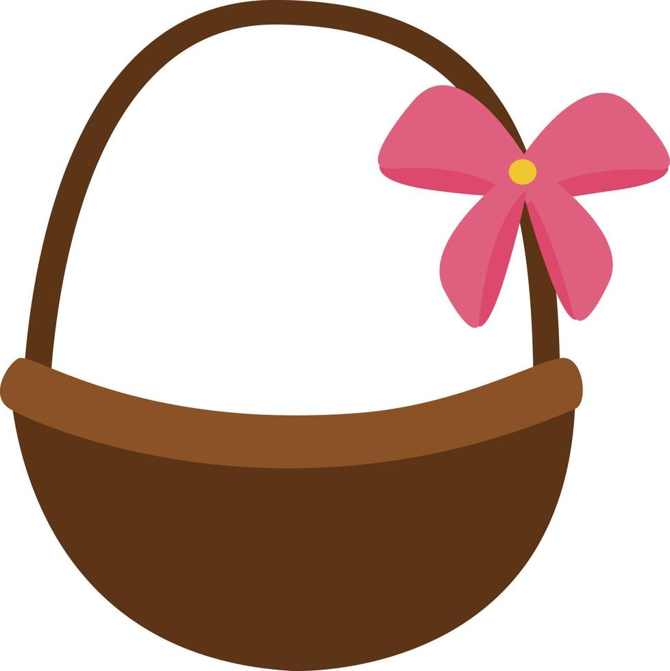 Brown Easter basket with a bow vector