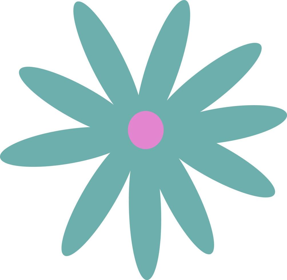 Blue flower with a pink center vector