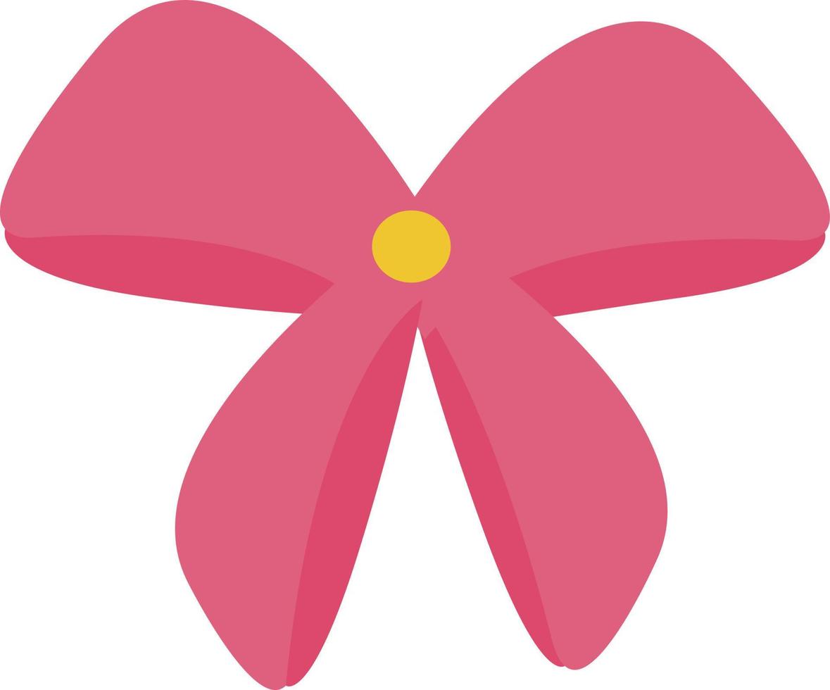 Pink bow with a hot center vector