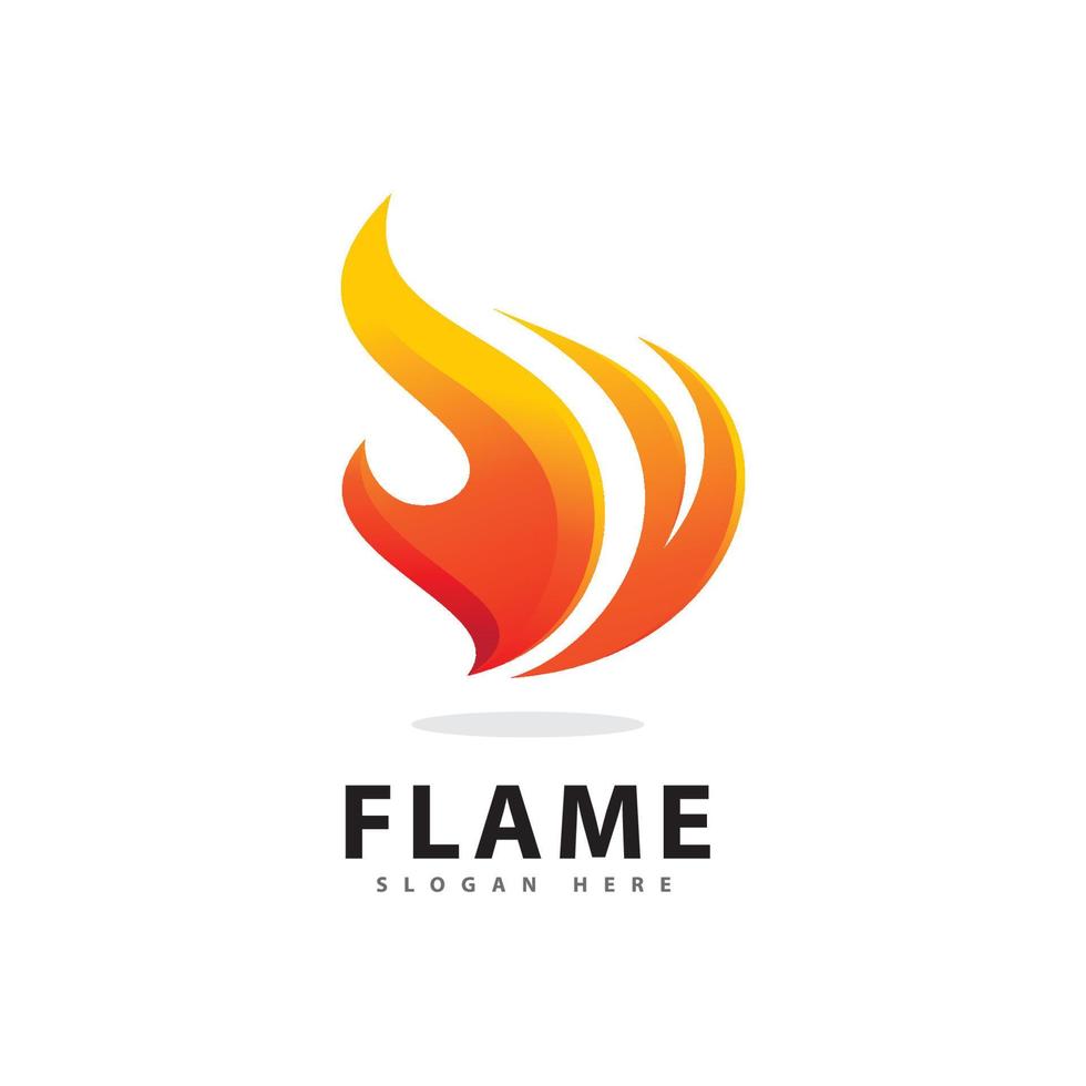 símbolo de logotipo de llama de fuego abstracto con color degradado vector