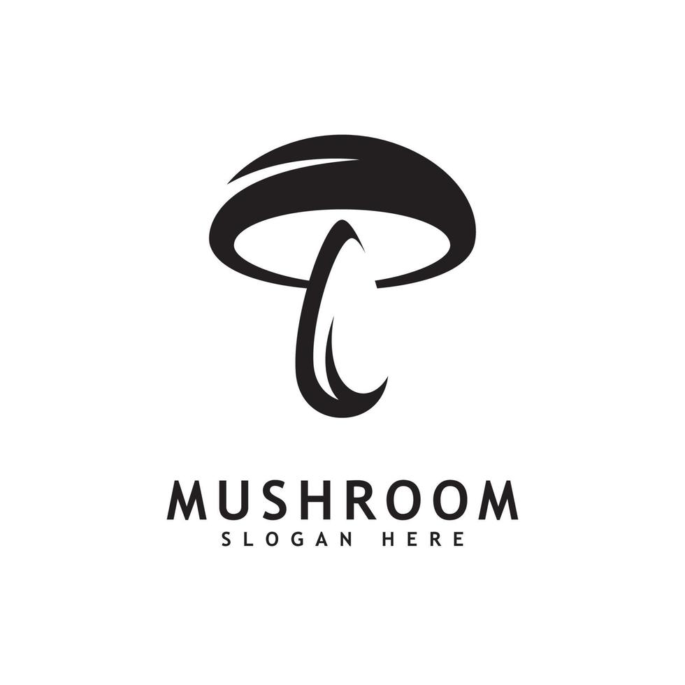 Mushroom silhouette logo illustration vector