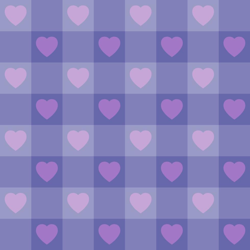 Seamless Checkered Heart Shape Background vector