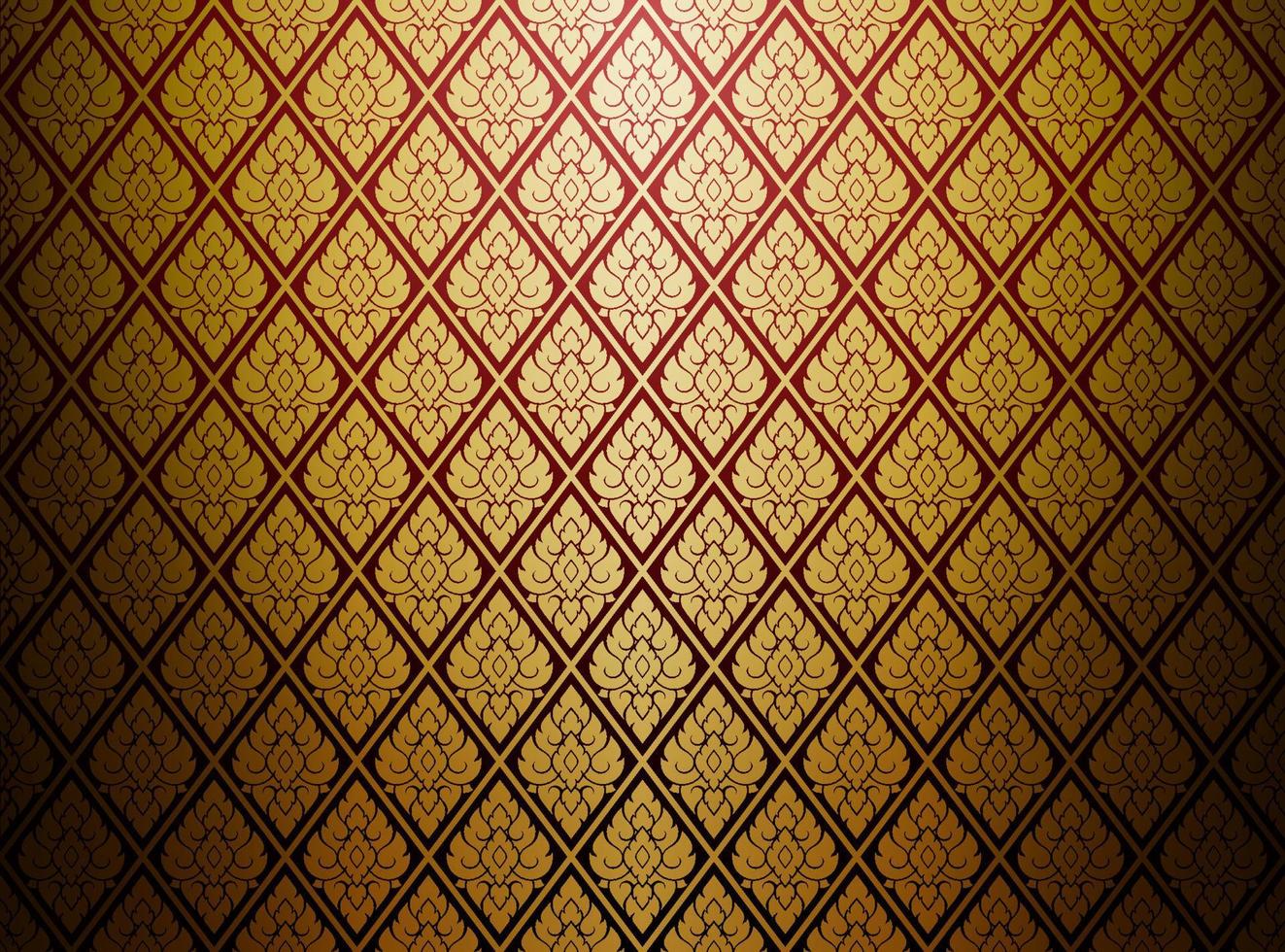 Thai Art Pattern Background Damask Style vector