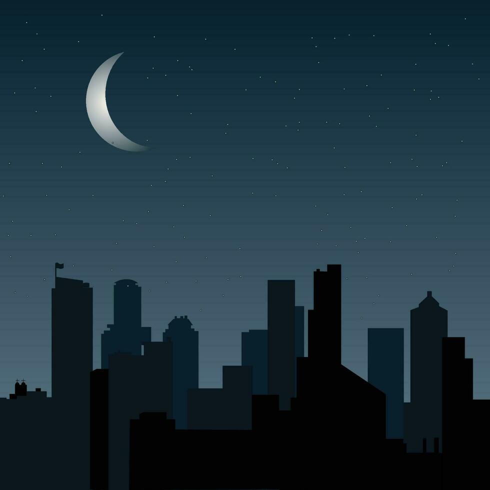 Just before dawn city skyline vector