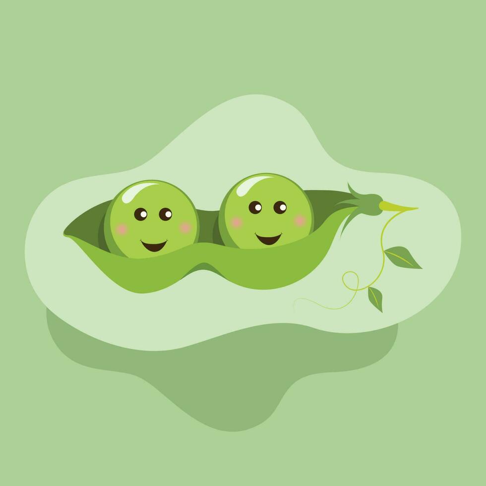 Two peas in a pod cartoon vector