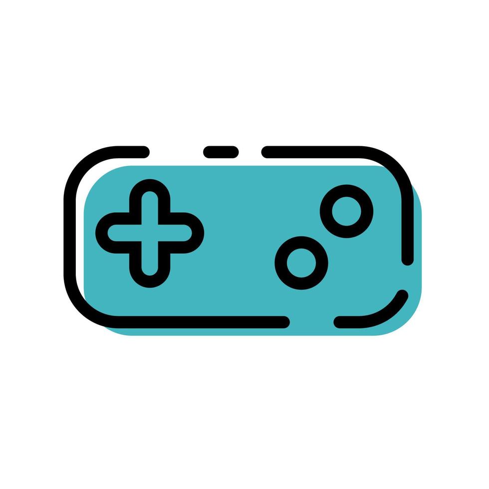 Cute Turquoise Games Joystick Icon Flat Design For App Label Vector Illustration