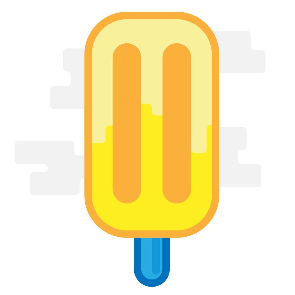 Cute melted yellow ice cream vector