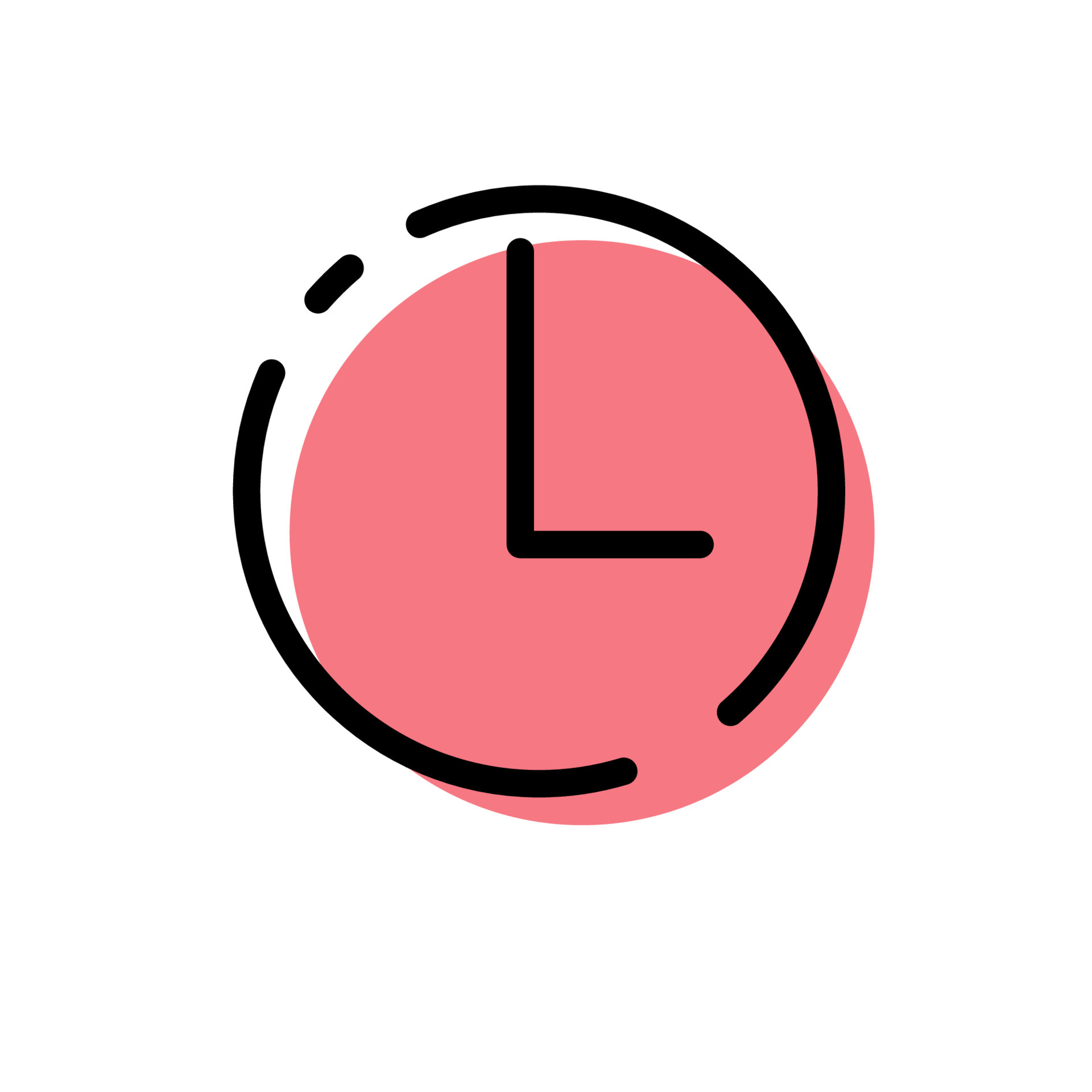 Cute Red Clock for Time Icon Cartoonist Flat Design For App Label ...