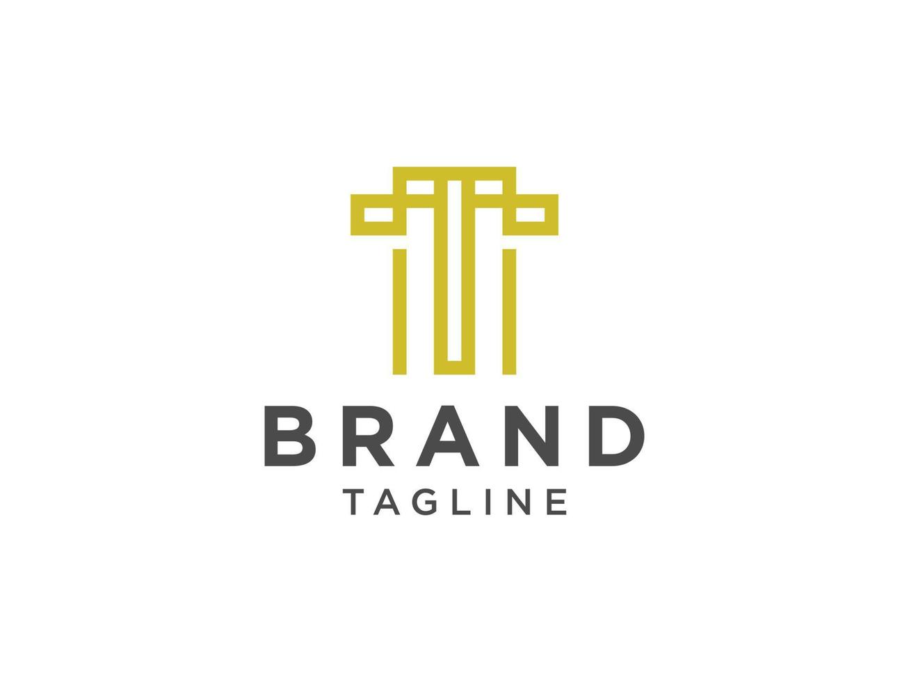 Initial Letter T Logo. Green Geometric Shape Monogram Linear Style isolated on White Background. Usable for Business and Branding Logos. Flat Vector Logo Design Template Element.