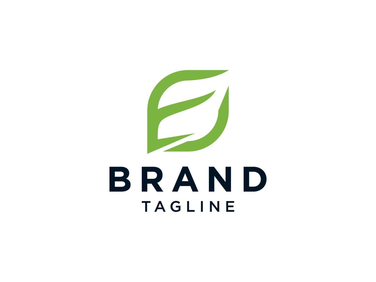 Abstract Initial Letter E Logo. Green Shape Mono Line isolated on White Background. Usable for Business and Branding Logos. Flat Vector Logo Design Template Element.