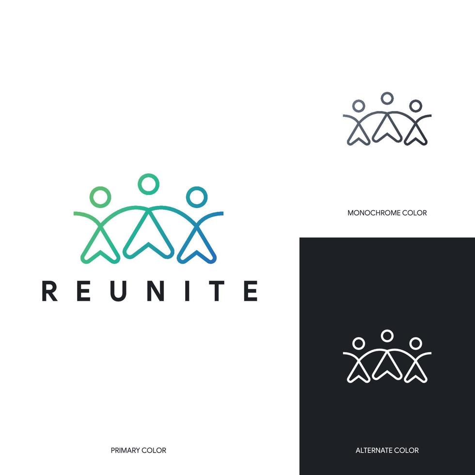 people family unite together logo concept vector