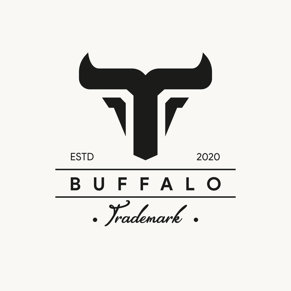 simple buffalo logo concept template vector