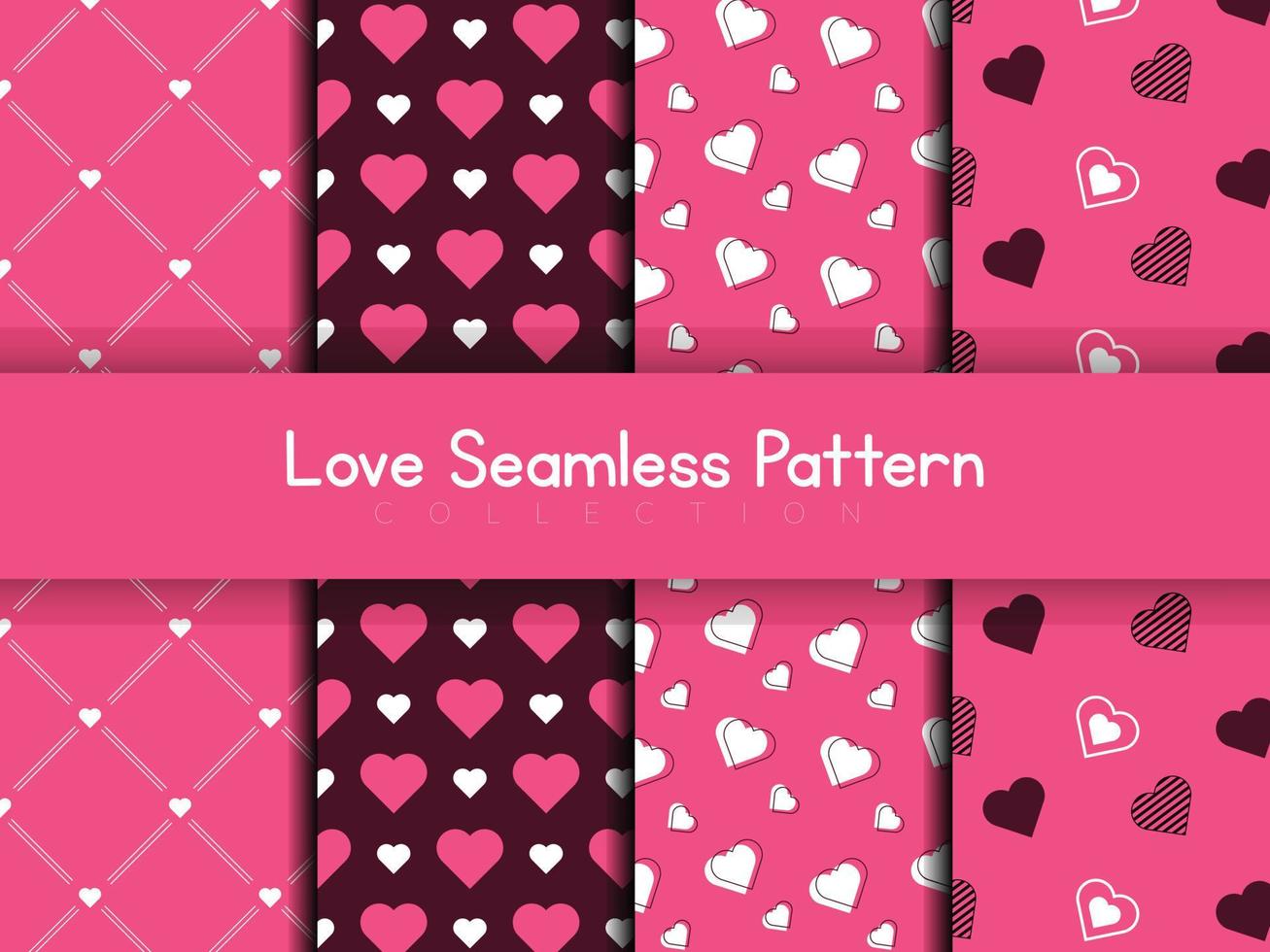 collection of love pattern vector