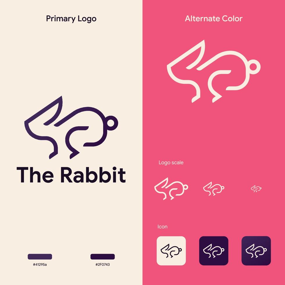 elegant bunny rabbit logo concept template vector