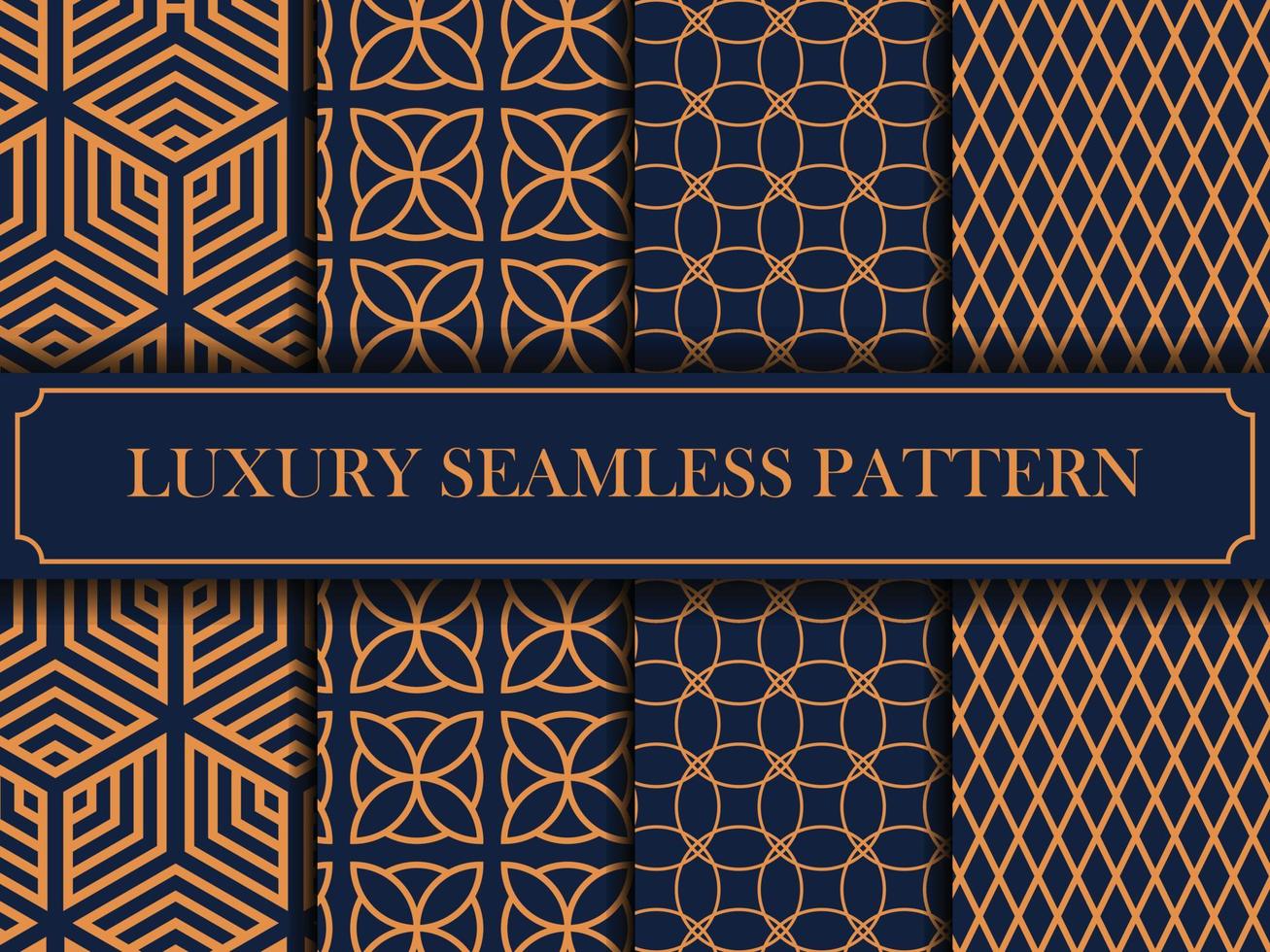 collection of geometric luxury seamless pattern vector