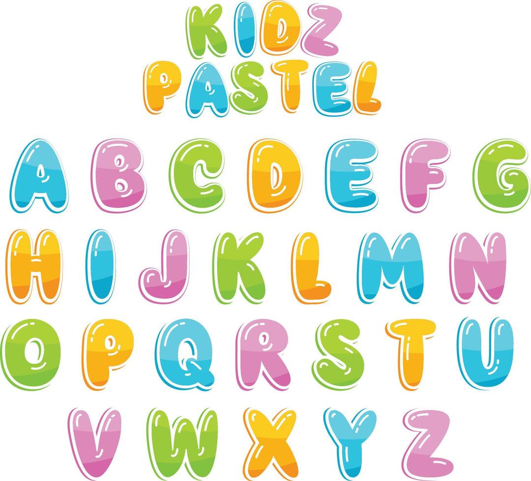 kids colourful fonts alphabets vector 7166042 Vector Art at Vecteezy