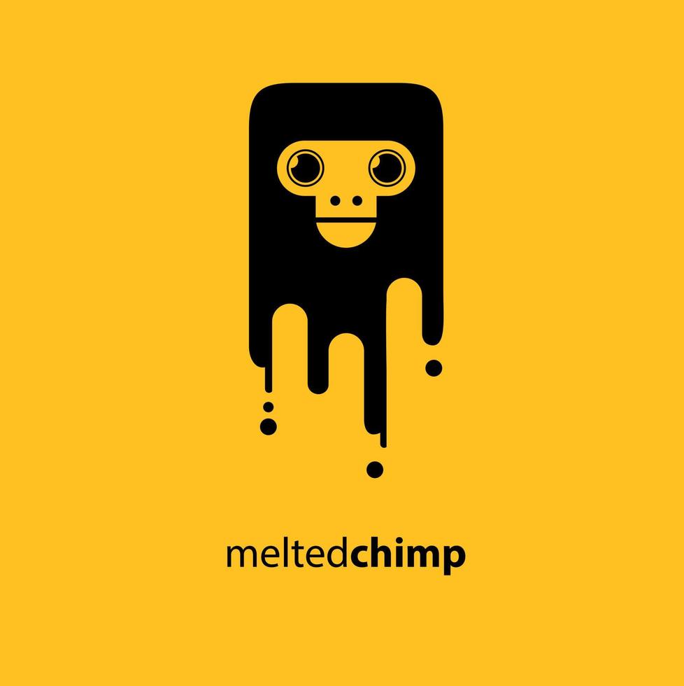 melted chimp logo vector