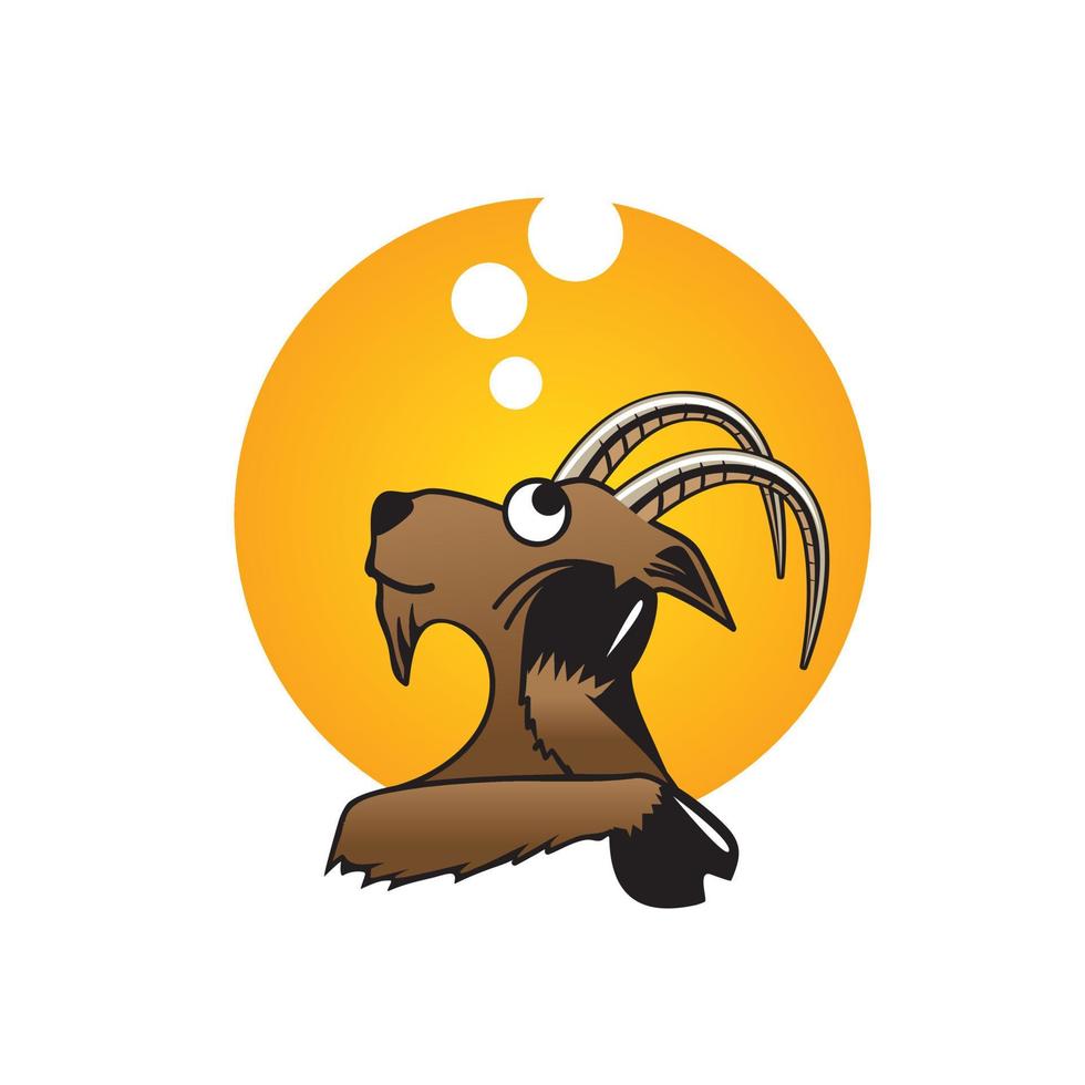 Day dreaming Goat cartoon mascot vector