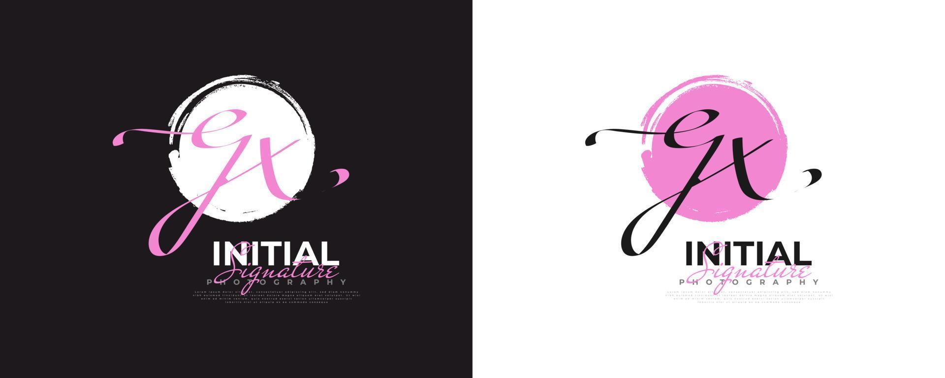 diseño inicial del logotipo g y x en un estilo de escritura elegante y minimalista. logotipo o símbolo de la firma gx para bodas, moda, joyería, boutique e identidad comercial vector