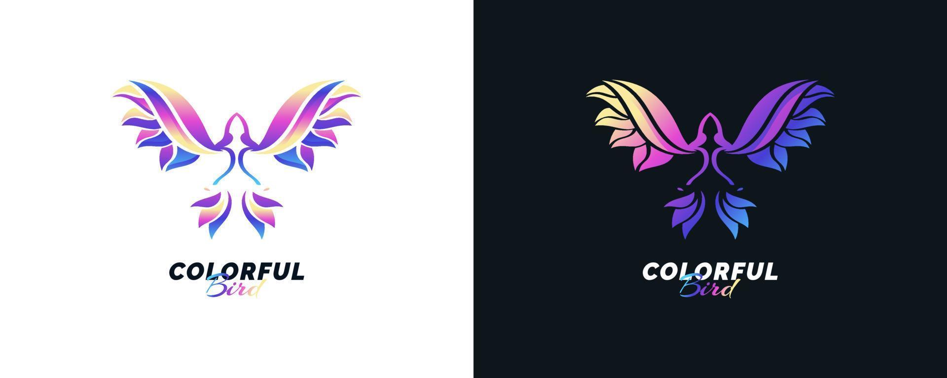 Modern and Colorful Bird Logo Illustration. Bird Logo or Symbol in Dynamic Concept vector