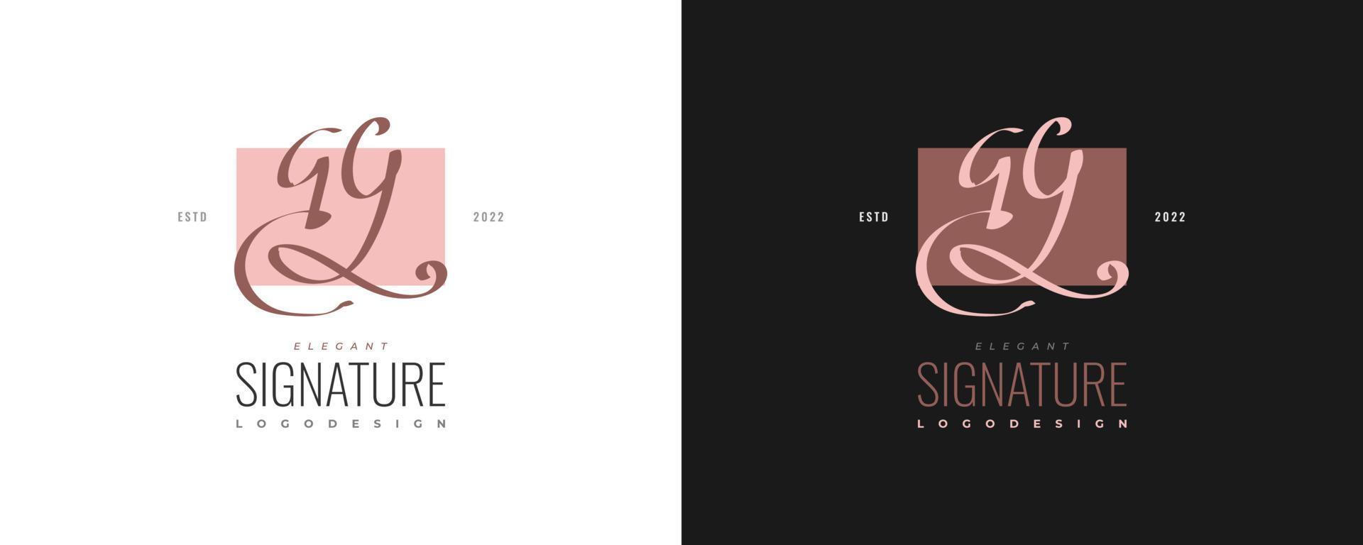 Initial G and Y Logo Design in Elegant and Minimalist Handwriting Style. GY Signature Logo or Symbol for Wedding, Fashion, Jewelry, Boutique, and Business Identity vector