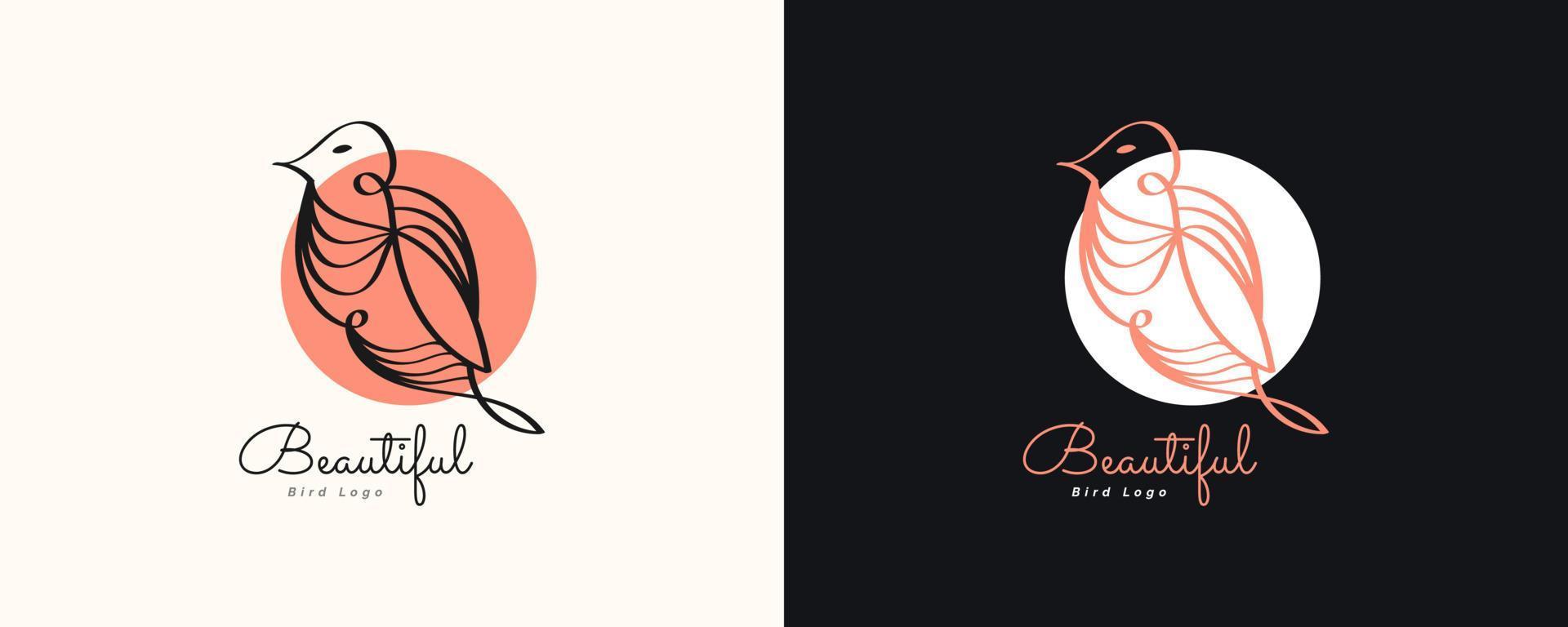 logotipo de pájaro elegante y minimalista con estilo de línea. ilustración de pájaro para identidad empresarial vector