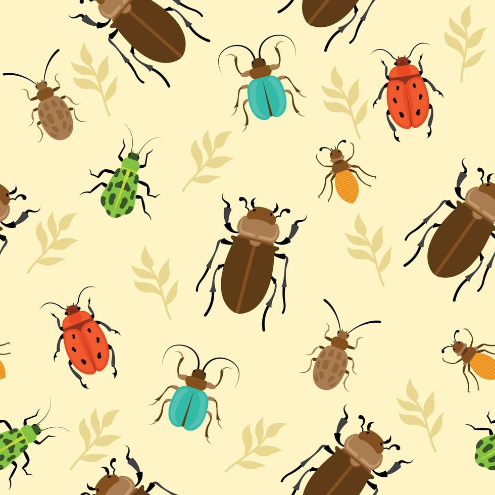 Seamless Pattern Insects vector