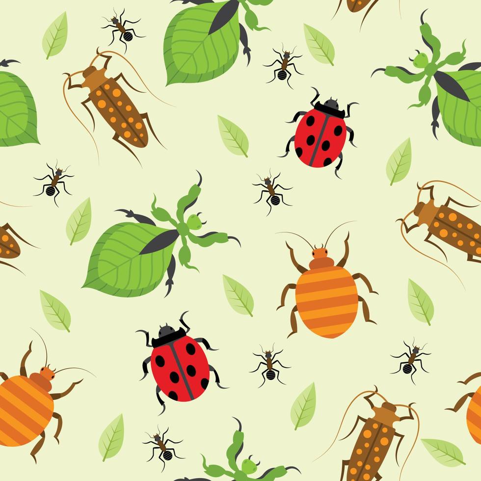 Seamless Pattern Insects vector