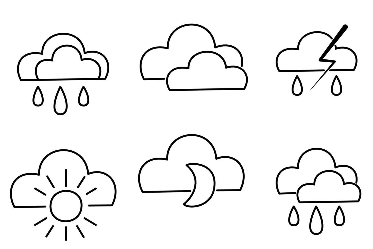 ilustración de vector de símbolo de icono de nube de pronóstico del tiempo