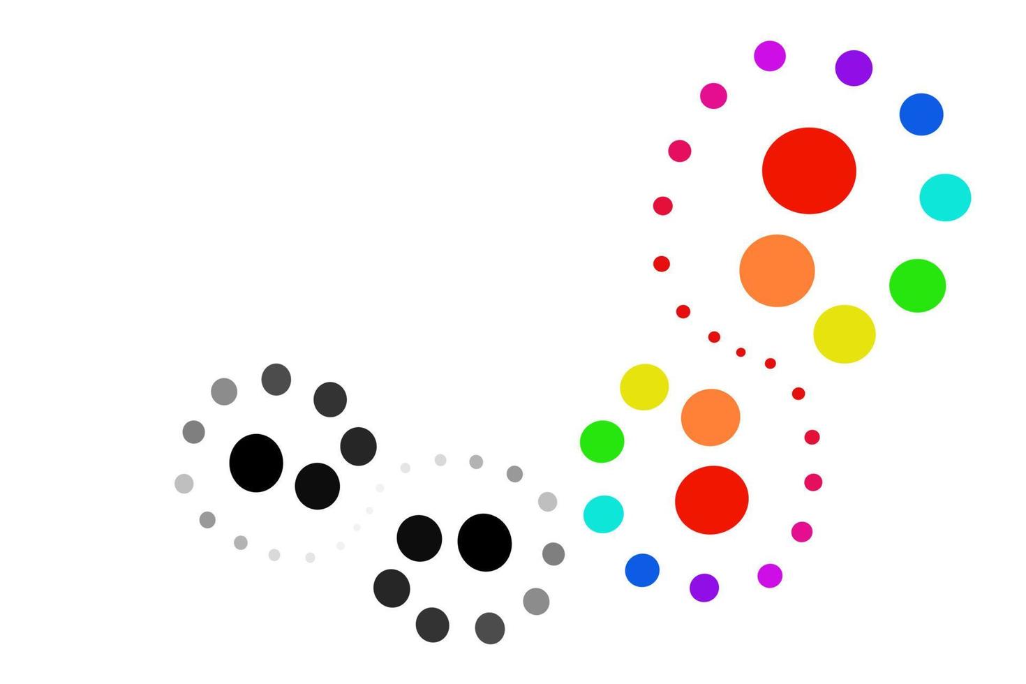 Vector illustration of freeform circle dot curl pattern symbol