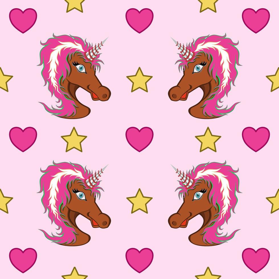 Unicorn Pink Background, Animal pattern fabric design, line texture vector