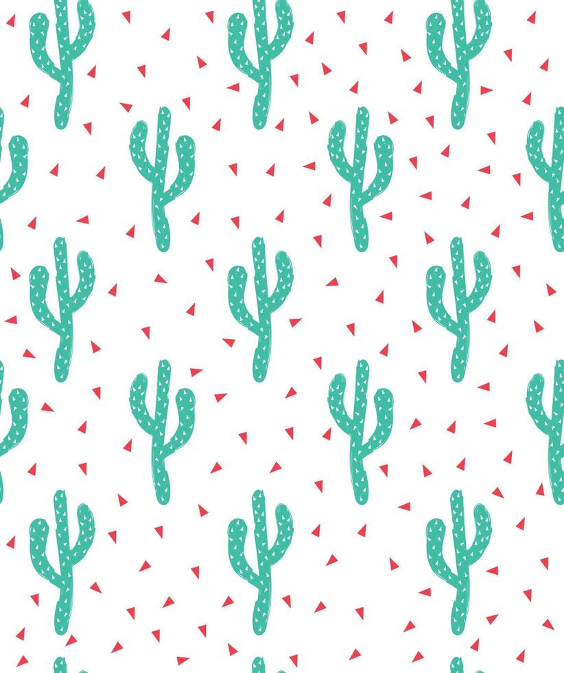 Beautiful Colorful Cactus Pattern Vector