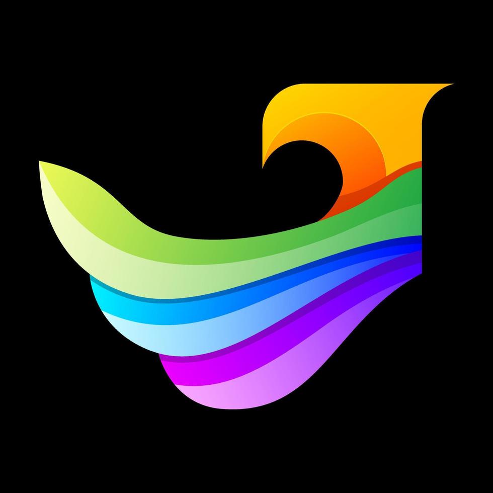 colorful eagle logo design template vector