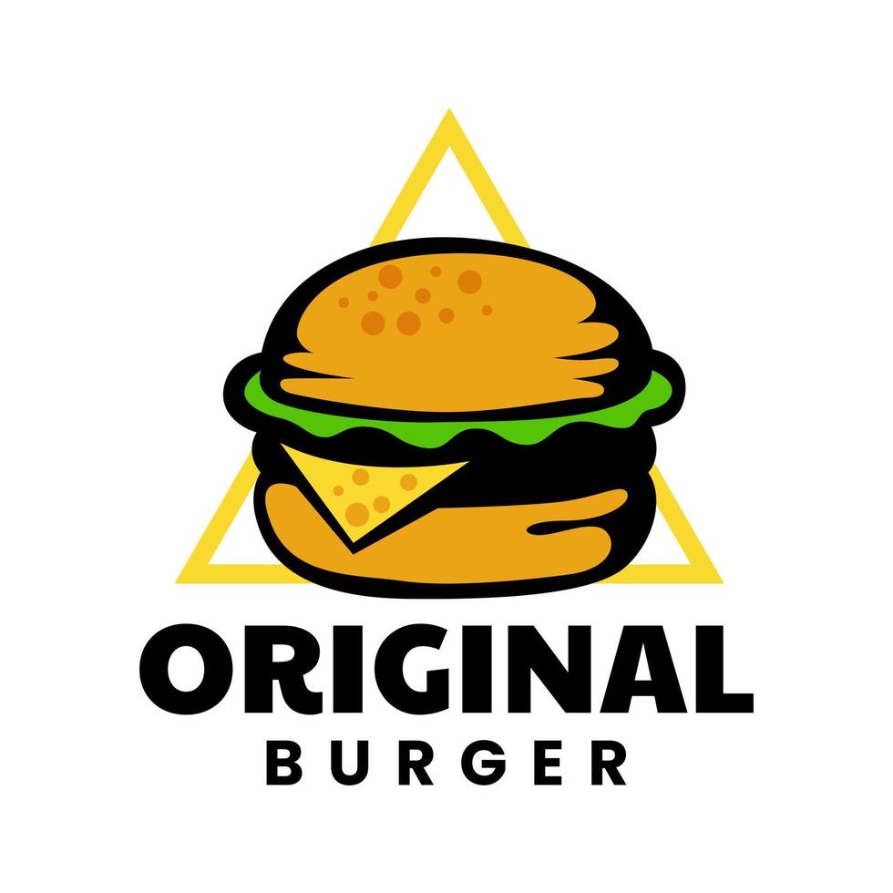 burger logo design template vector