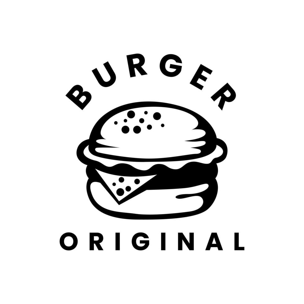 burger logo design template vector