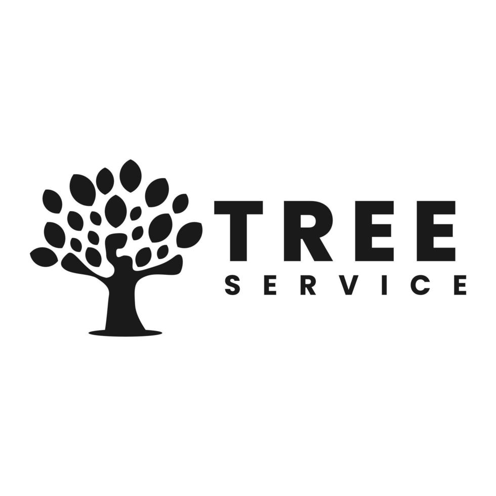 Silhouette tree service  logo design template vector