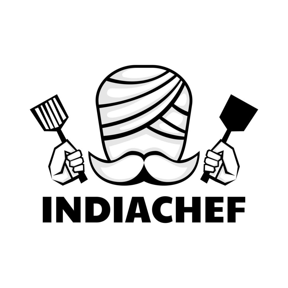 plantilla de diseño de logotipo de chef indio vector