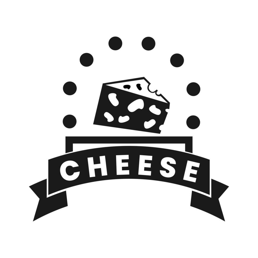 Silhouette cheese  logo design template vector