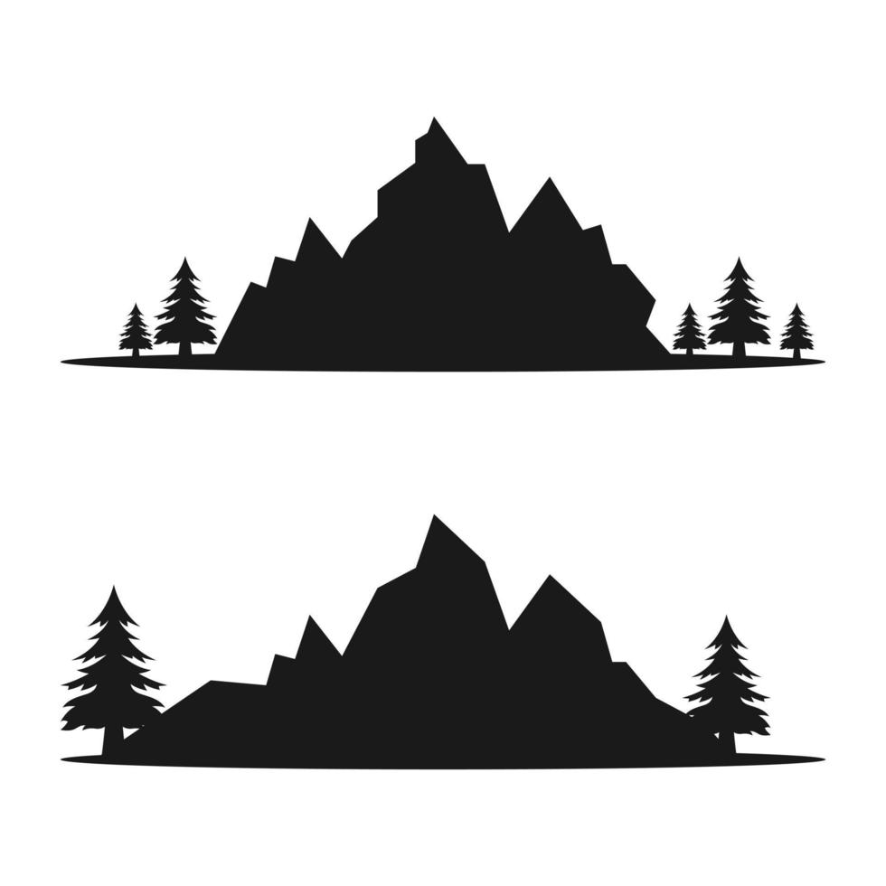 mountain silhouette logo design template vector