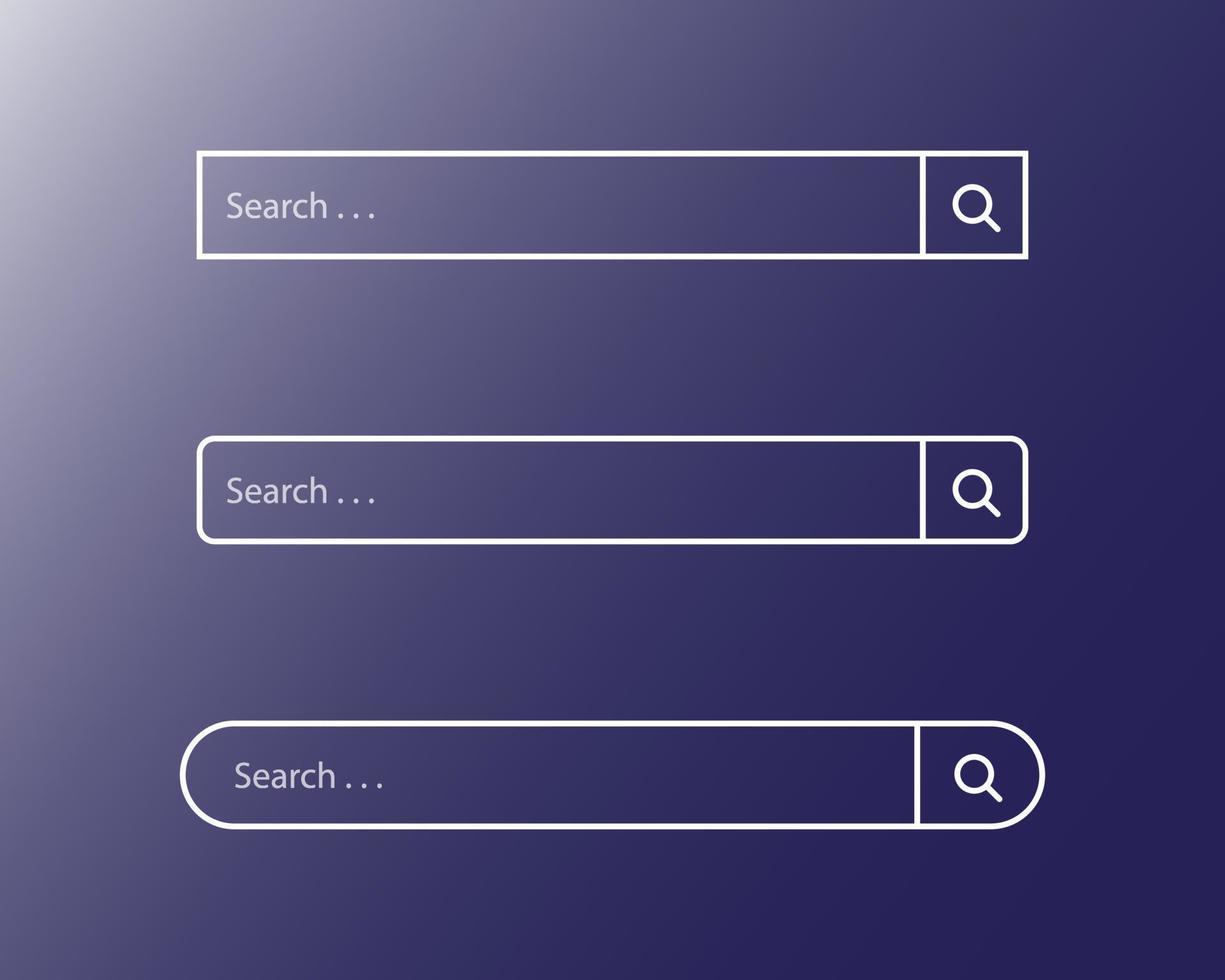 vector de icono de barra de búsqueda en estilo de línea. ilustración del elemento del navegador