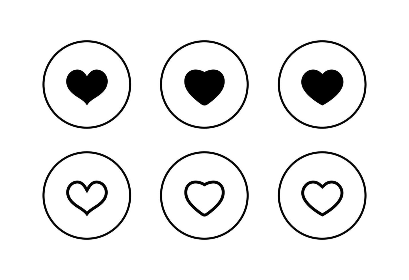 Love, Heart Icon Set Collection in Line Style. Vector Illustration