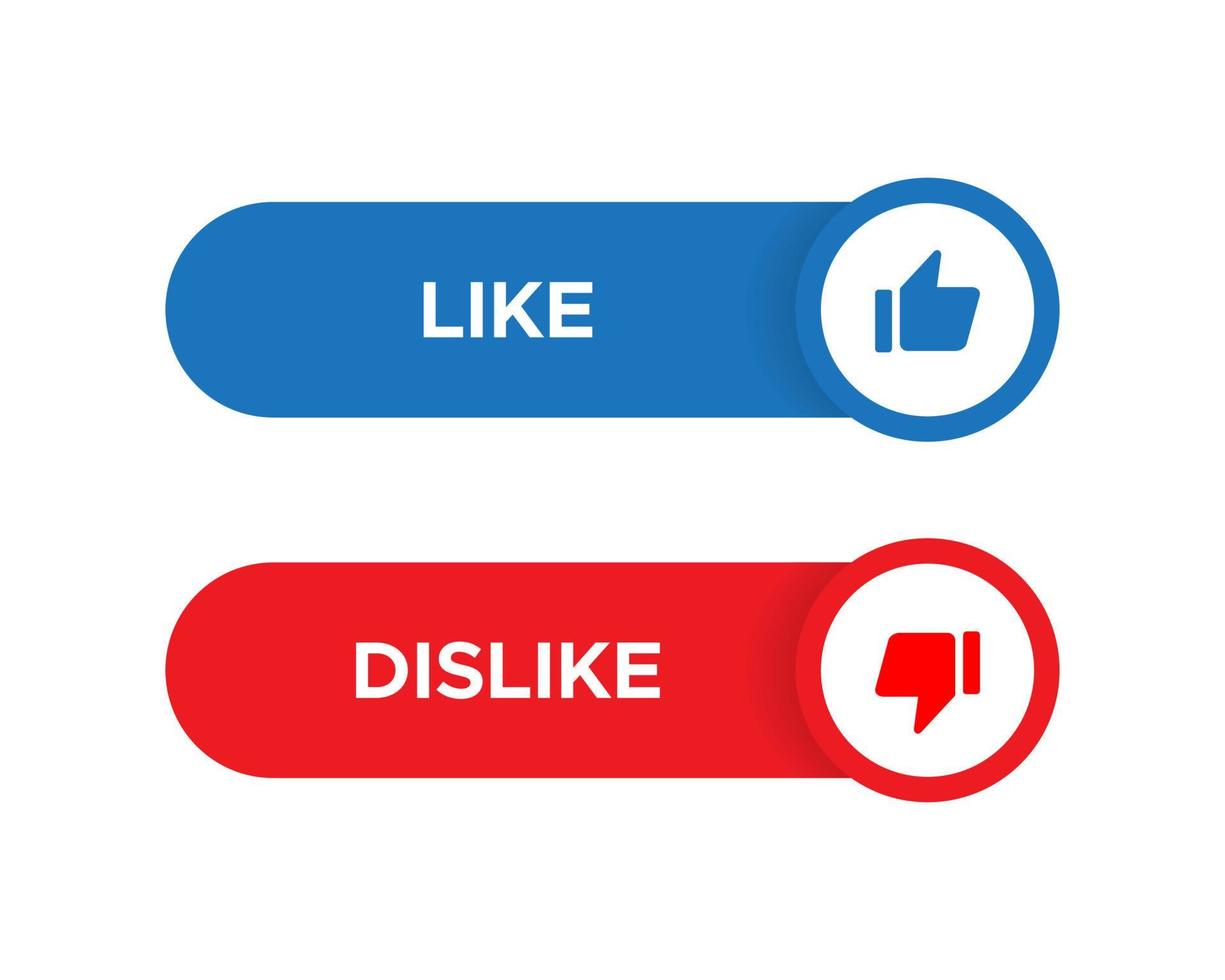 Like and Dislike Icon Vector in Bar Button